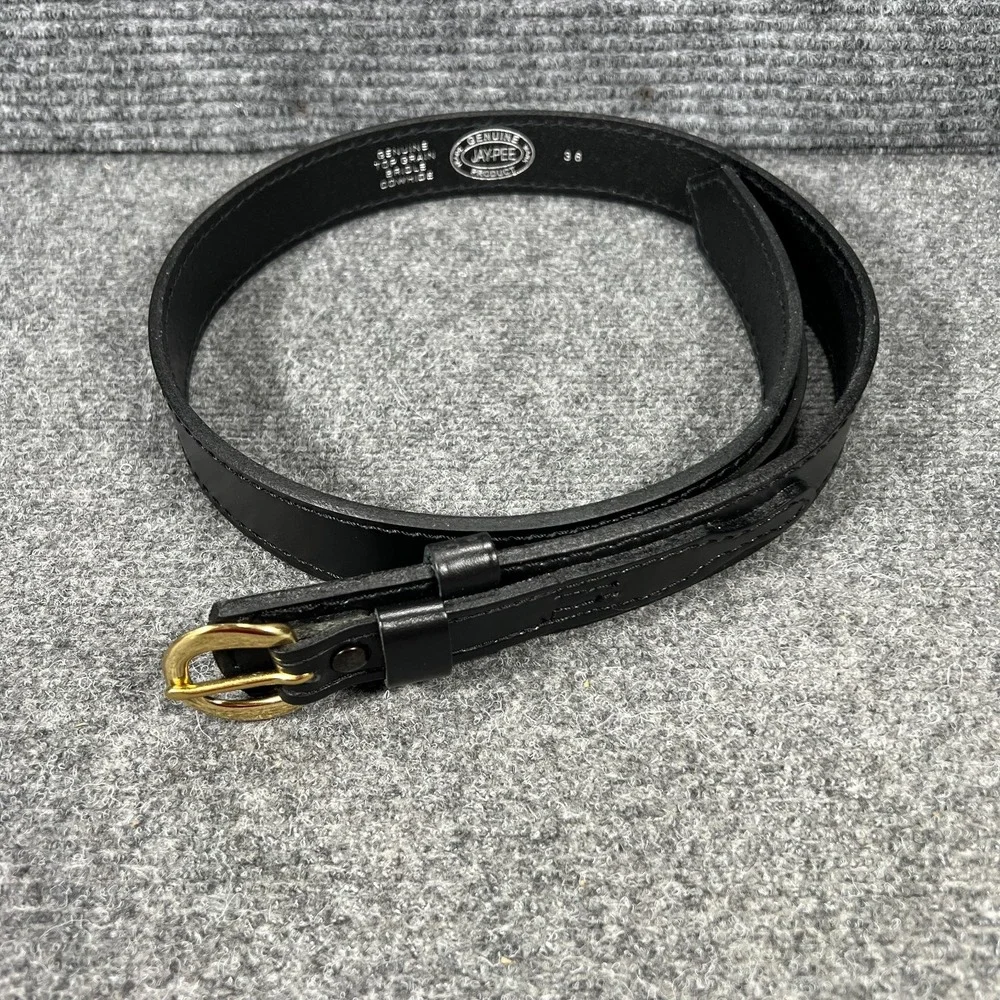Jay-Pee Belt Mens Size 36 Black Top Grain Bridle Cowhide Police Security